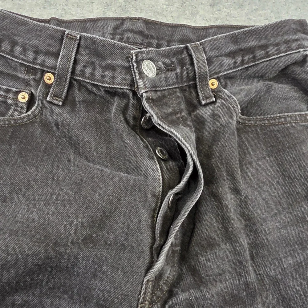 Levis 501 XX Jeans Mens 34x30 Black Button Fly Straight Leg Dark Denim Pants